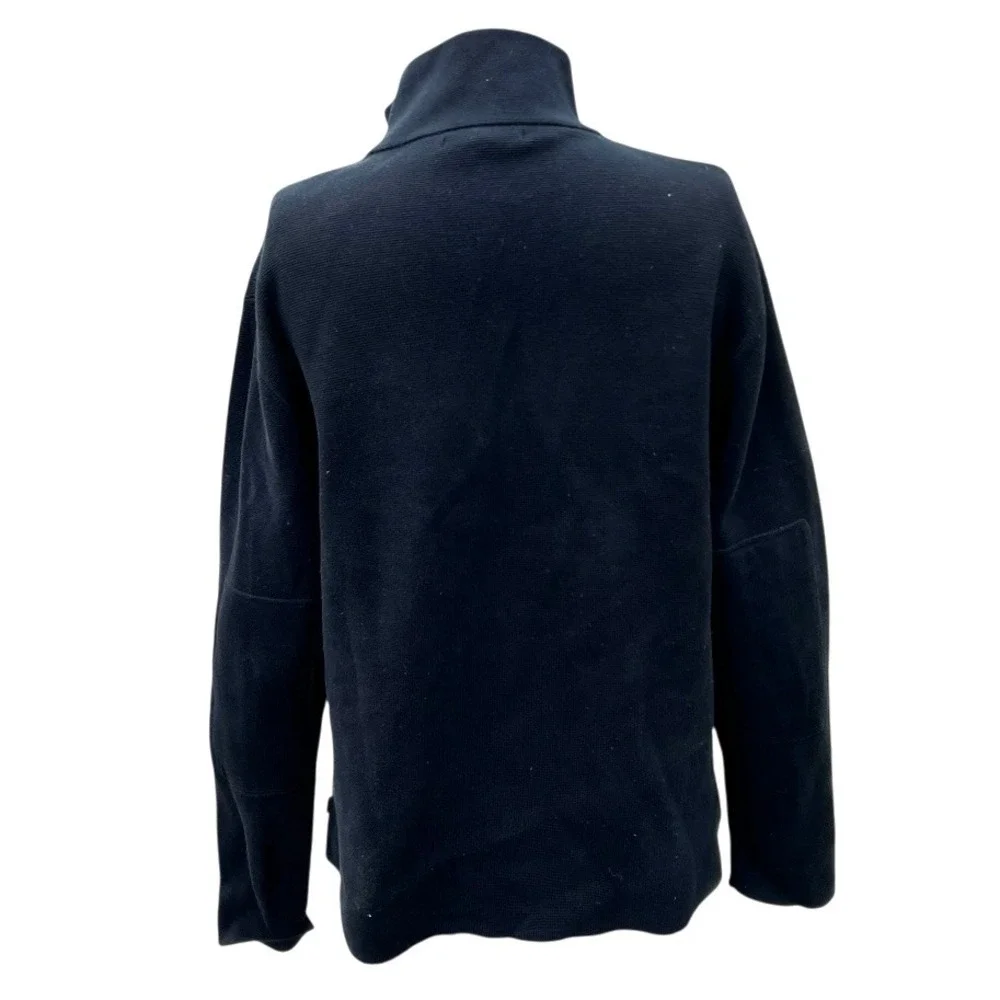 Vintage 90's Banana Republic 1/4 Zip Sweater Men Elbow patch Cotton Black Large‎